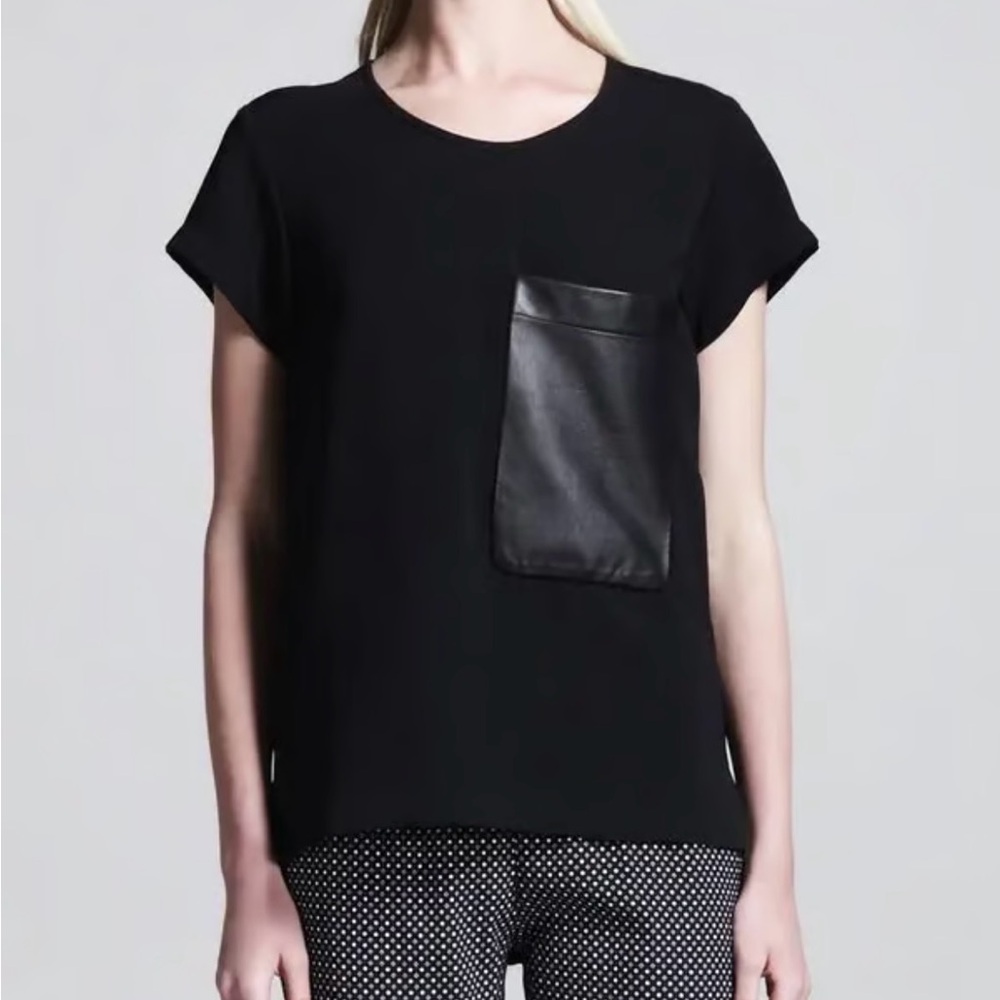 RAG & BONE Black top with Leather Pocket